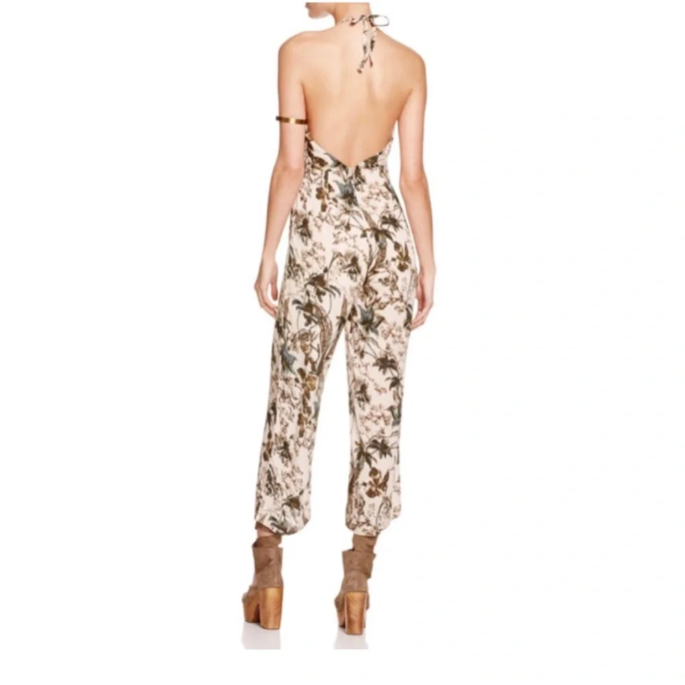 Free People Twisted Halter Floral Print Jumpsuit Size 2